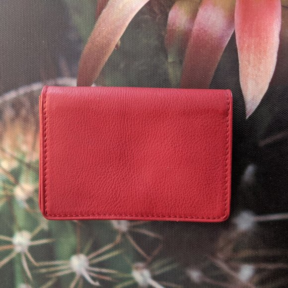 Small Bi-fold Red Leather Wallet - NWOT - Picture 1 of 3